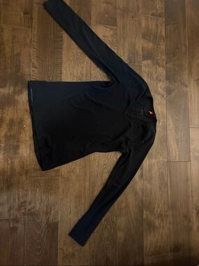 Navy Long Sleeve V-Neck Top